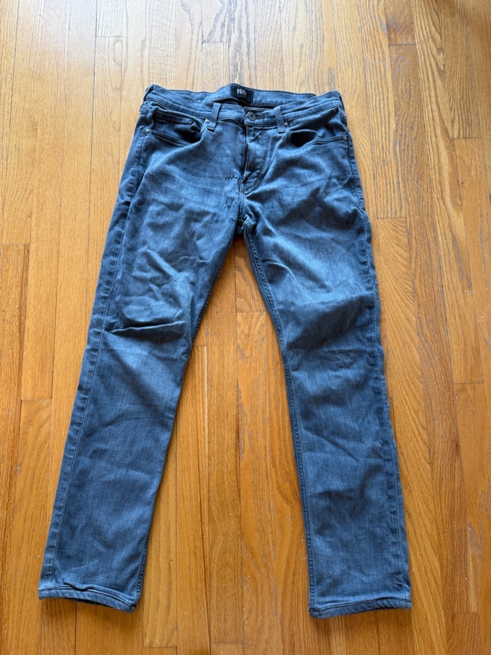 PAIGE Men's Slim Straight Jeans — Slate Denim Blue
